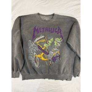 Metallica Justice For All Grim Reaper Gray Sweatshirt Size Medium